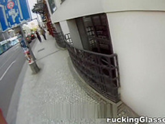 Blonde cutie tricked into outdoor sex