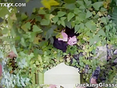 Blonde cutie tricked into outdoor sex