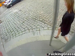 Blonde cutie tricked into outdoor sex