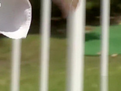 Interracial anal session with a brunette vixen