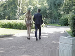 Skinny Russian fucked doggystyle until she cums