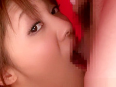 Dicksucking Japanese teen tasting cum