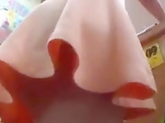 Beautiful lady in dress with no panties in the queue