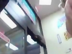 Beautiful lady in dress with no panties in the queue