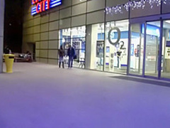 Horny blonde on the streets ready for casual sex