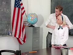 Naughty schoolgirl fucks for better grades