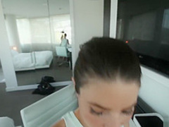 Horny lesbians making a bathroom sex tape