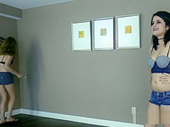 Gorgeous Girls Play a game of Strip Darts, Loser faces