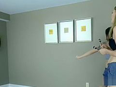 Gorgeous Girls Play a game of Strip Darts, Loser faces