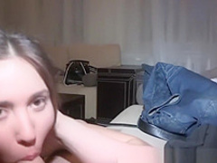 Girl looks sweet but is naughty for cock