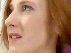 Slender redhead is ready for her sexy present from Santa