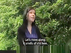 Innocent young woman fucked in the bushes