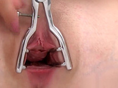 Redhead honey toys her tight pink vag