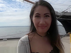 BANG:Asian Teen Gets Her Tight Pussy Pounded! From The Dock To The Cock!!