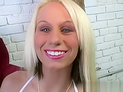 Kiley Hart: blonde blue eyed milf sucks cock for a big facial