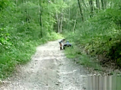 Hot blonde wife sucks stranger for help with quad