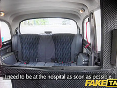 Fake Taxi Nurse in sexy lingerie has car sex