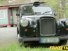 Fake Taxi Nurse in sexy lingerie has car sex