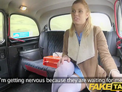 Fake Taxi Nurse in sexy lingerie has car sex