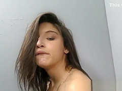 Teen slut milks big cock