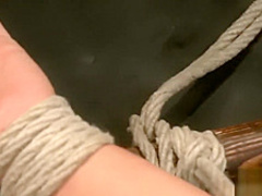 Blonde babe gets tied up and dominated