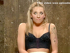 Blonde babe gets tied up and dominated