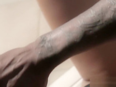 Valentina gives interracial bj and gets creampied