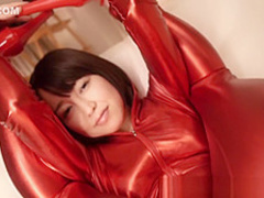 Japanese spandex MILF gangbanged