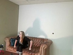 Amber takes a huge load on my casting couch