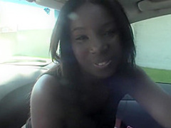 Car blowjob from an amateur