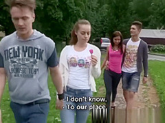 Four teens head home for a shag after a date