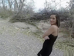 Perfect Tits Amateur Milf gets Outdoor Facial POV