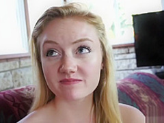 Scarlet Red talks two SEXY COUSINS into hot LESBIAN threeway!
