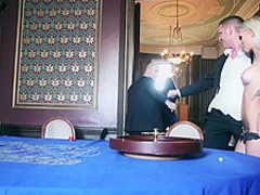 Blonde babe takes the winning cock deep inside her