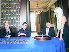 Blonde babe takes the winning cock deep inside her