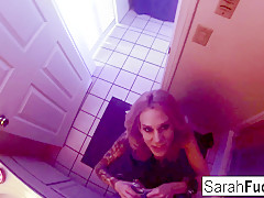 Sarah Jessie in Pornstar Sarah Jessie Gives A Bj In The Bathroom - SarahJessie