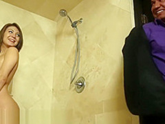 Daddy joins Daughters Wet Friend in Shower