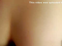 Slender girl with tiny boobs sucks and fucks his large shaft