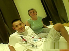 Hairy pussy girlfriend takes fast ass fuck