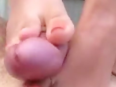 Balcony Footjob
