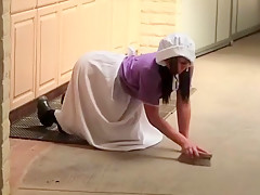 Aidra Fox is naughty AMISH TEEN carrying out her cock sucking chores!