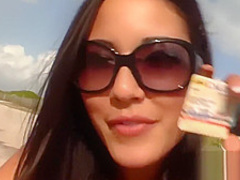 Slender brunette lassie has her pussy rammed