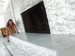 Perfect pornstar Asa plays with a blue toy