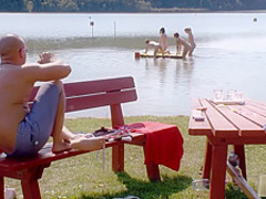 Lucky guy having a good time at the lake pt 2