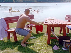 Lucky guy having a good time at the lake pt 2