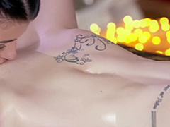 Massage Rooms Beauty cums hard at hands of big natural tits teen lesbian