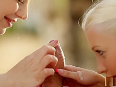 Sweet Blonde Chicks Share Cock