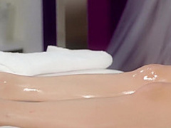 Massage Rooms Innocent young blonde teen drips with pussy juices