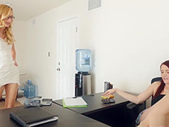 Nerdy tutor fucks horny redhead