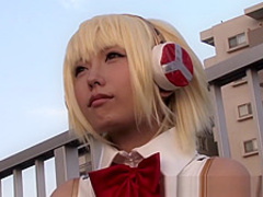 Asian cosplay babe missionary fucked